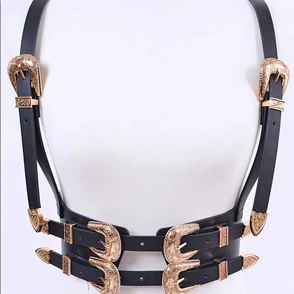 Accessories | Western Black Leather Corset Harness Statement  display picture 2